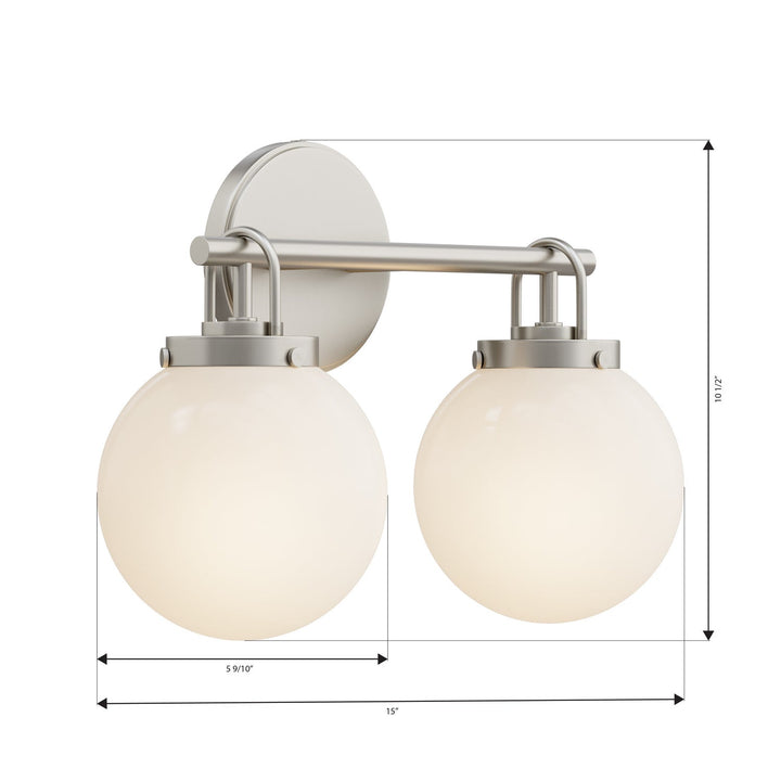 Ortesa Two Light Vanity in Brushed Nickel Minka-Lavery