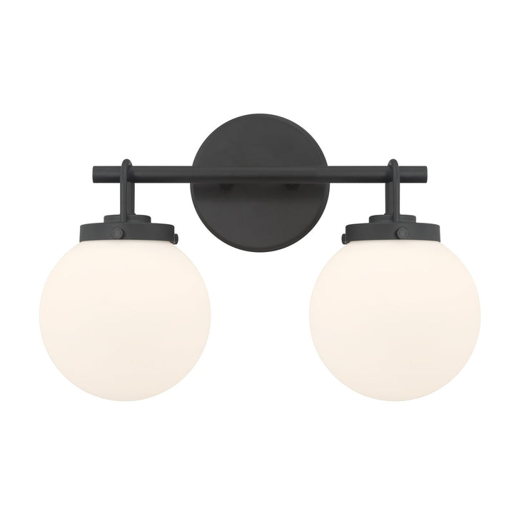 Ortesa Two Light Vanity in Dark Matte Black Minka-Lavery