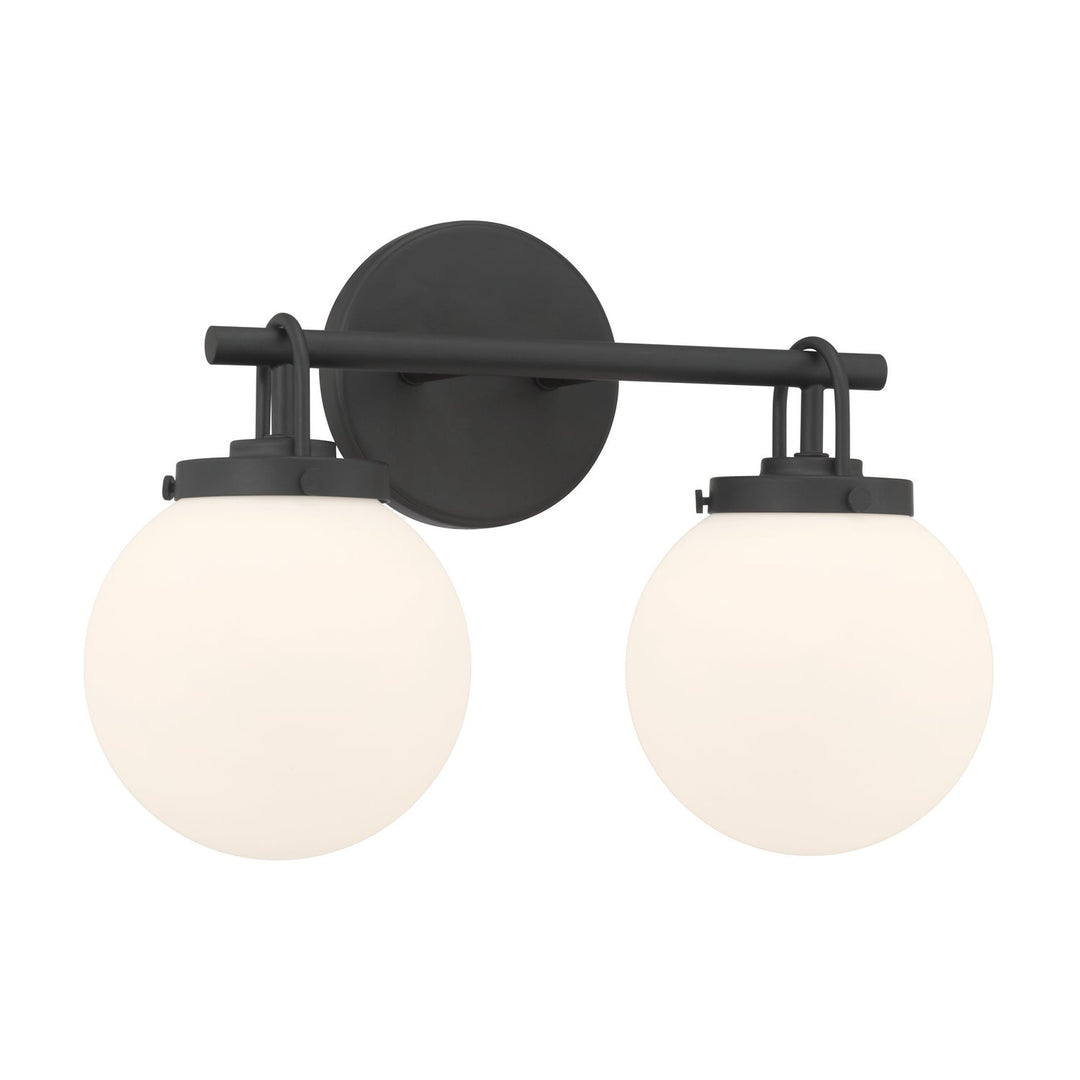 Ortesa Two Light Vanity in Dark Matte Black Minka-Lavery