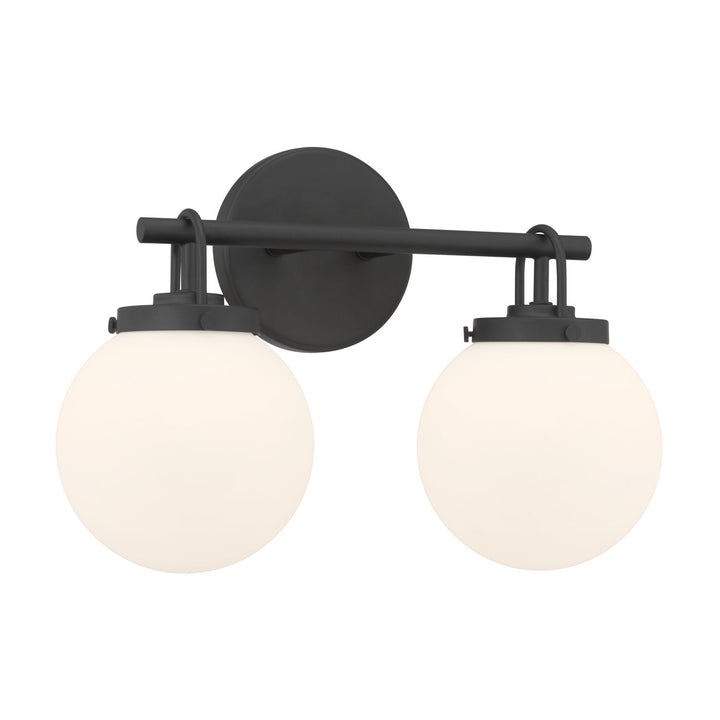 Ortesa Two Light Vanity in Dark Matte Black Minka-Lavery