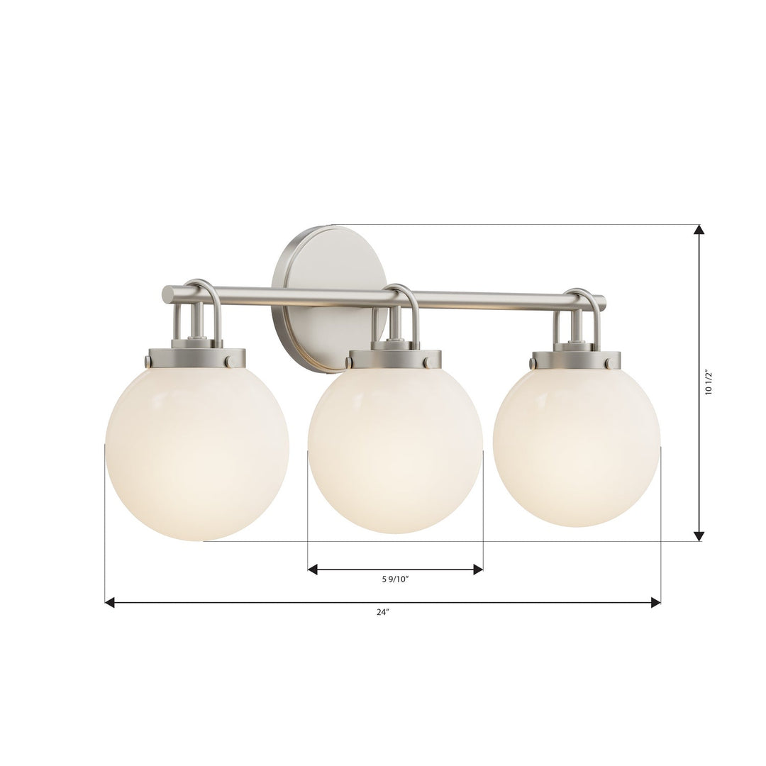 Ortesa Three Light Vanity in Brushed Nickel Minka-Lavery