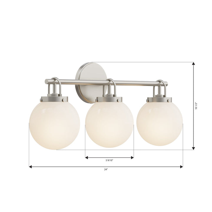 Ortesa Three Light Vanity in Brushed Nickel Minka-Lavery
