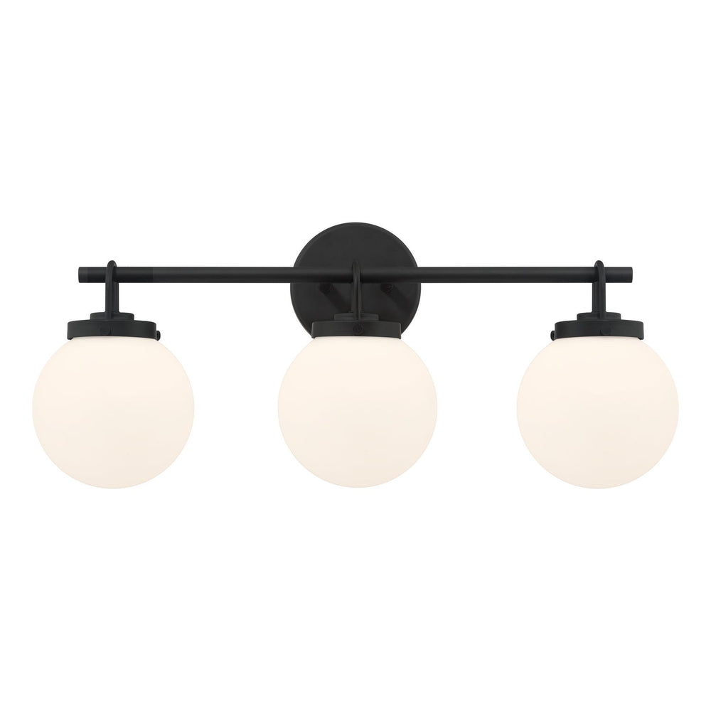 Ortesa Three Light Vanity in Dark Matte Black Minka-Lavery