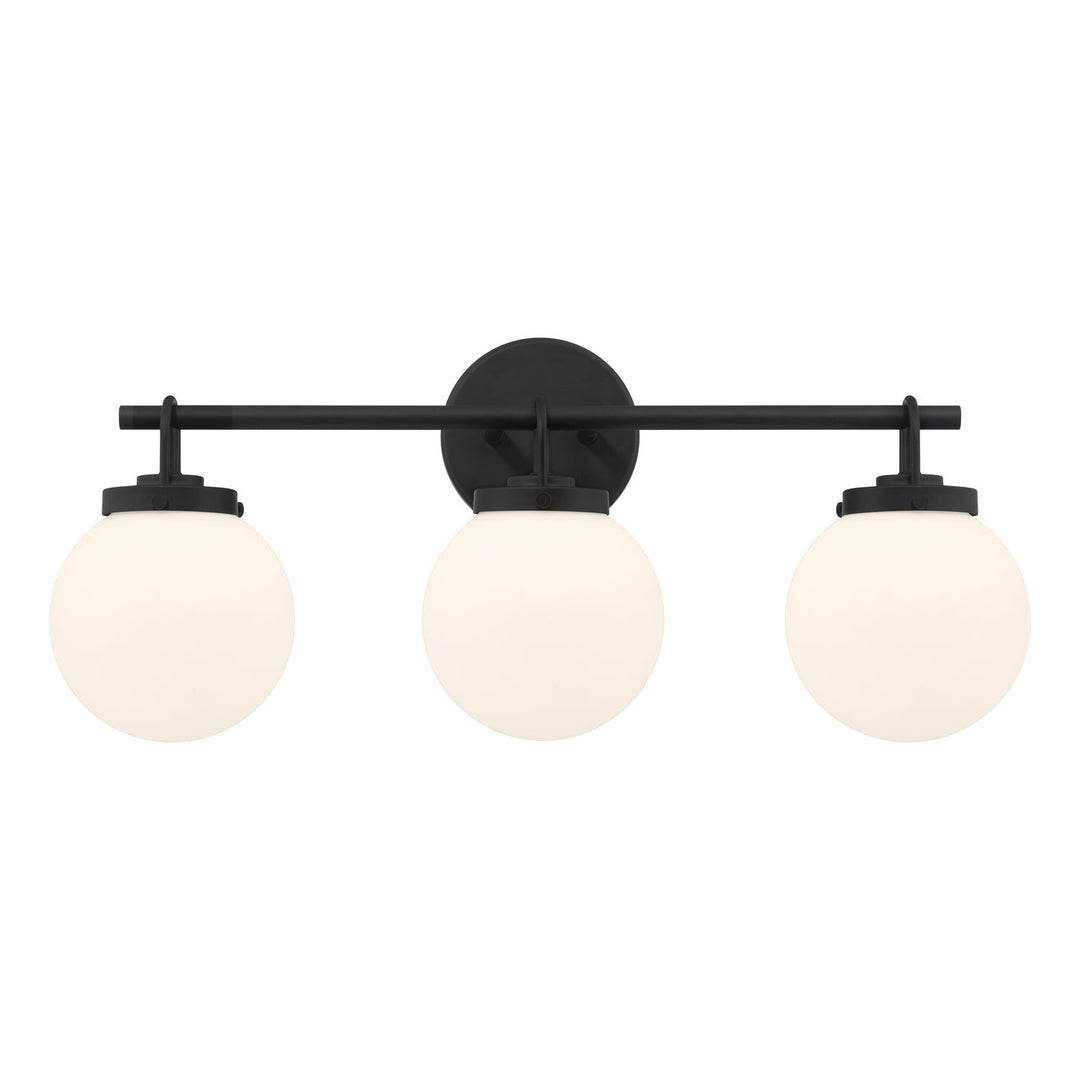 Ortesa Three Light Vanity in Dark Matte Black Minka-Lavery