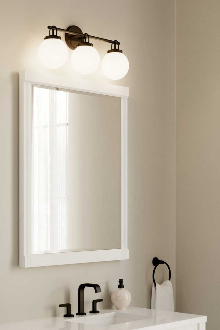 Ortesa Three Light Vanity in Dark Matte Black Minka-Lavery