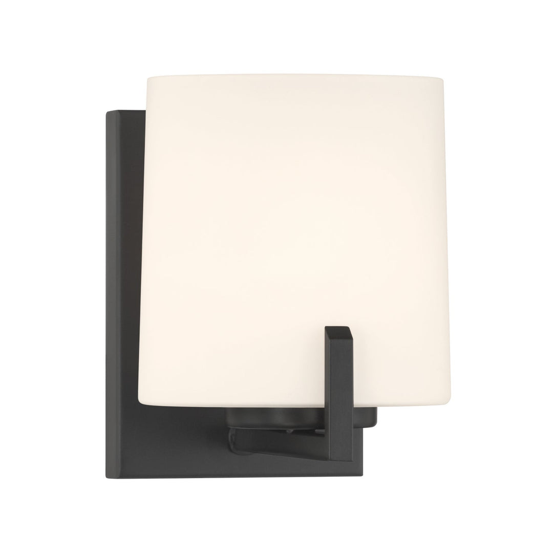 Mirelle One Light Bath Sconce in Dark Matte Black Minka-Lavery