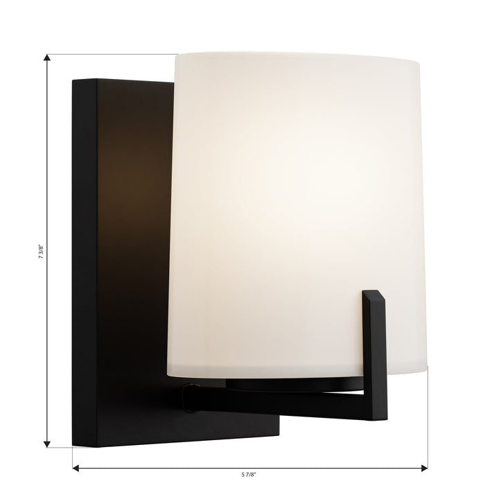 Mirelle One Light Bath Sconce in Dark Matte Black Minka-Lavery