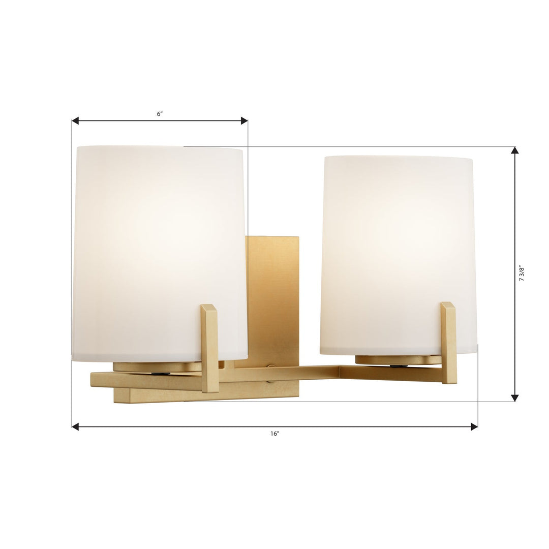 Mirelle Two Light Vanity in Legacy Brass Minka-Lavery