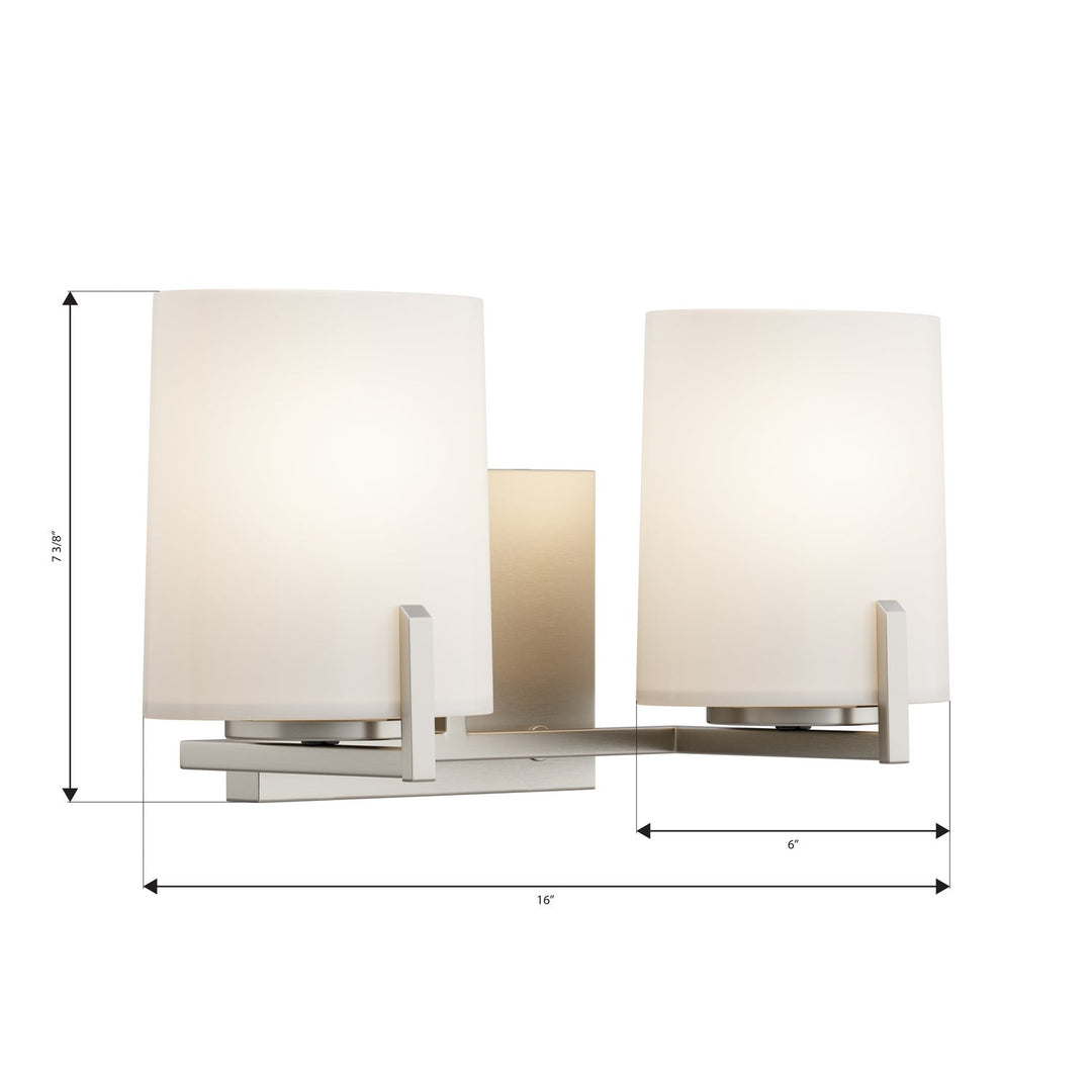 Mirelle Two Light Vanity in Brushed Nickel Minka-Lavery