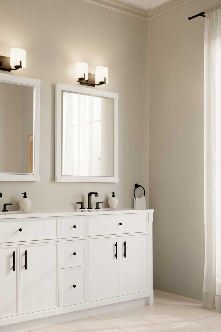 Mirelle Two Light Vanity in Dark Matte Black Minka-Lavery