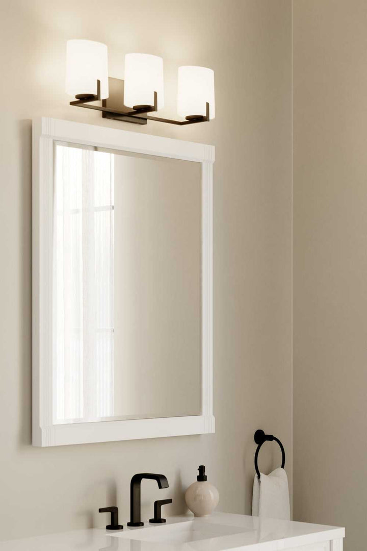 Mirelle Three Light Vanity in Dark Matte Black Minka-Lavery