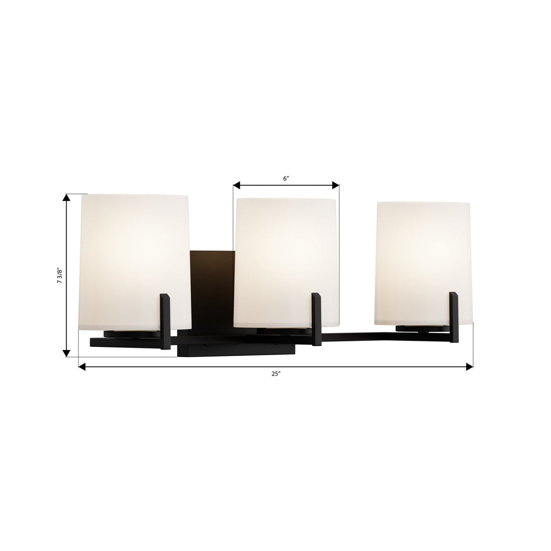 Mirelle Three Light Vanity in Dark Matte Black Minka-Lavery