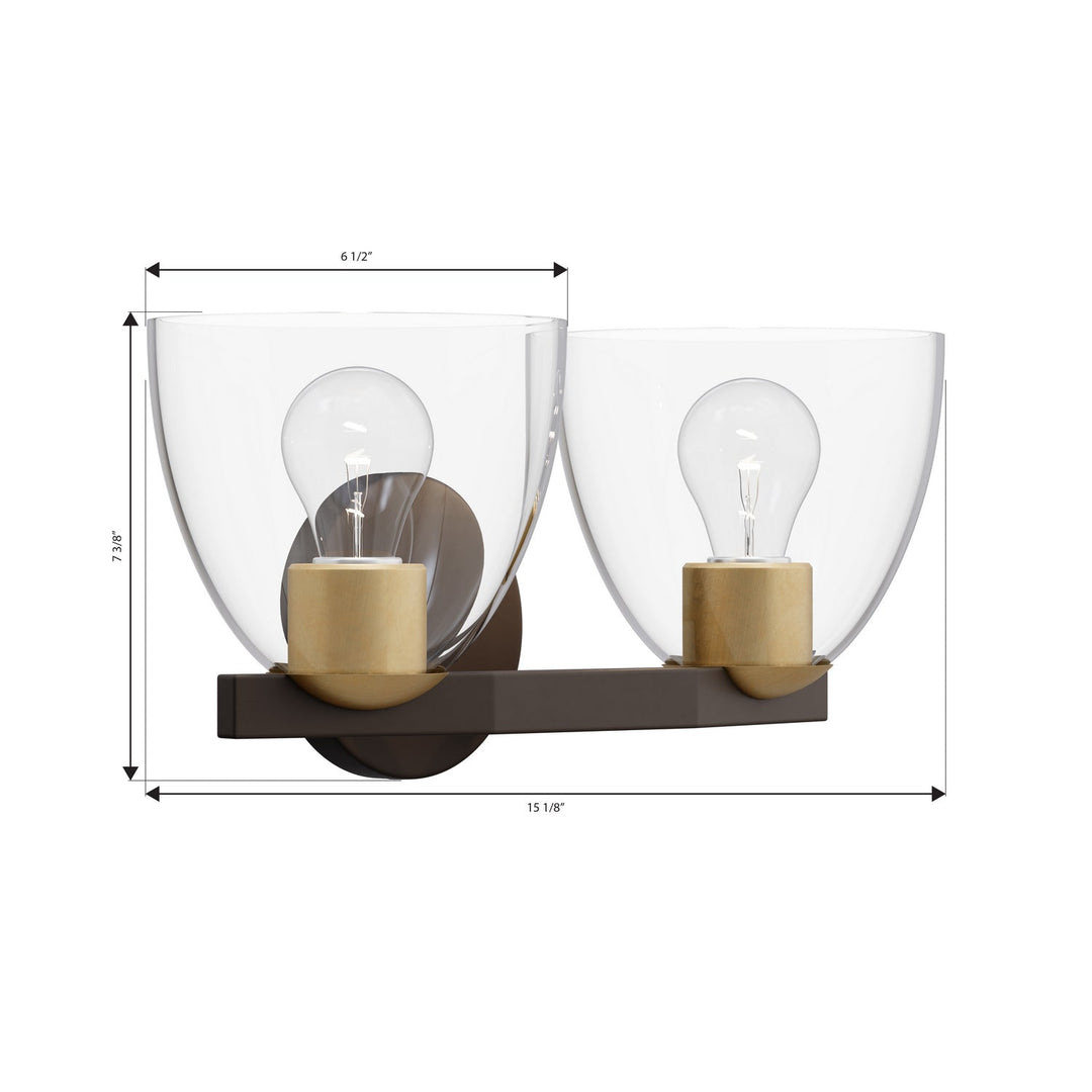 Noellea Two Light Vanity in Dark Bronze Minka-Lavery