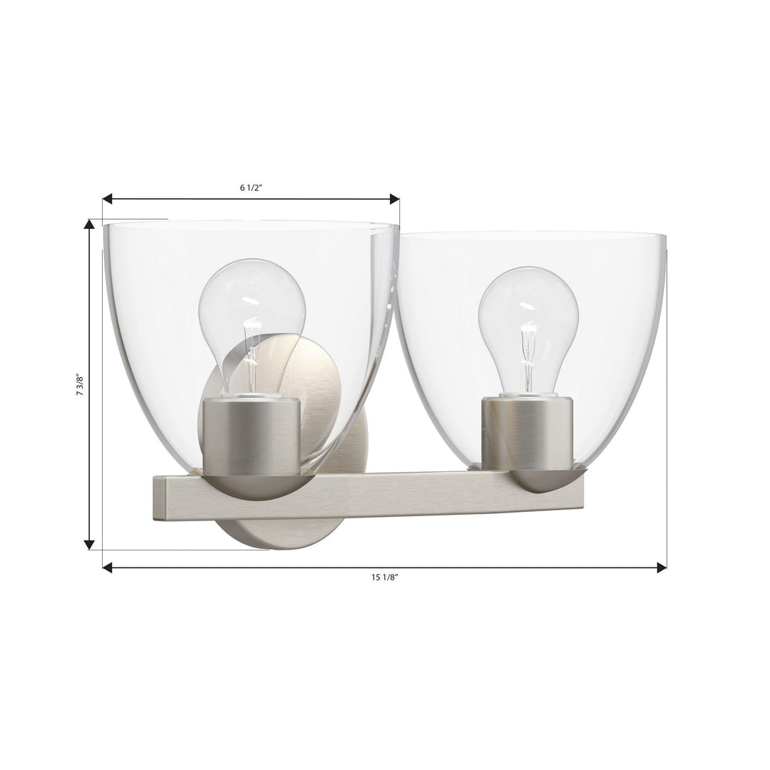 Noellea Two Light Vanity in Brushed Nickel Minka-Lavery