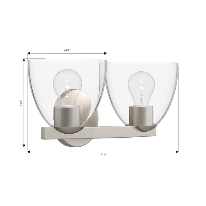 Noellea Two Light Vanity in Brushed Nickel Minka-Lavery