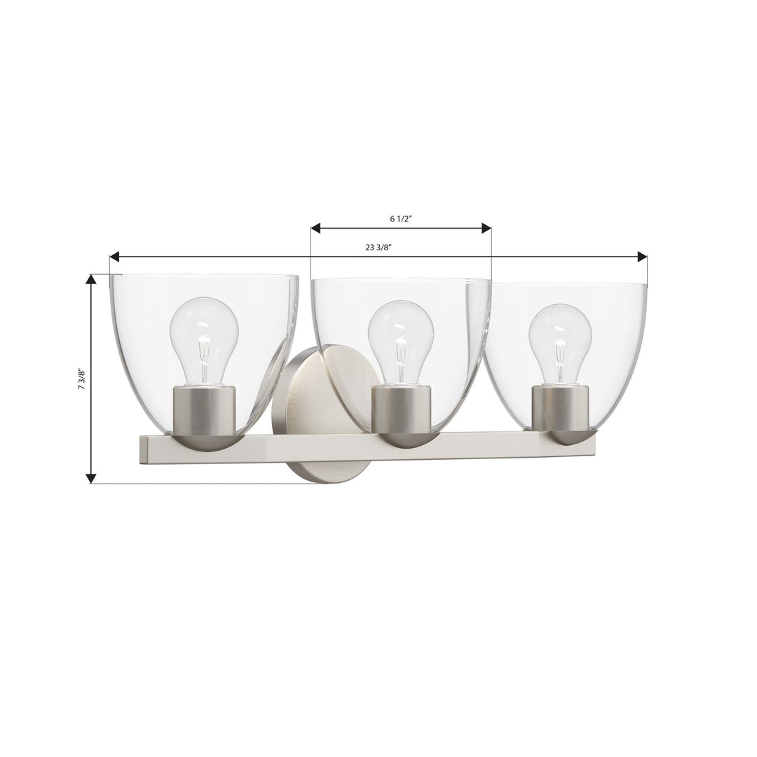 Noellea Three Light Vanity in Brushed Nickel Minka-Lavery