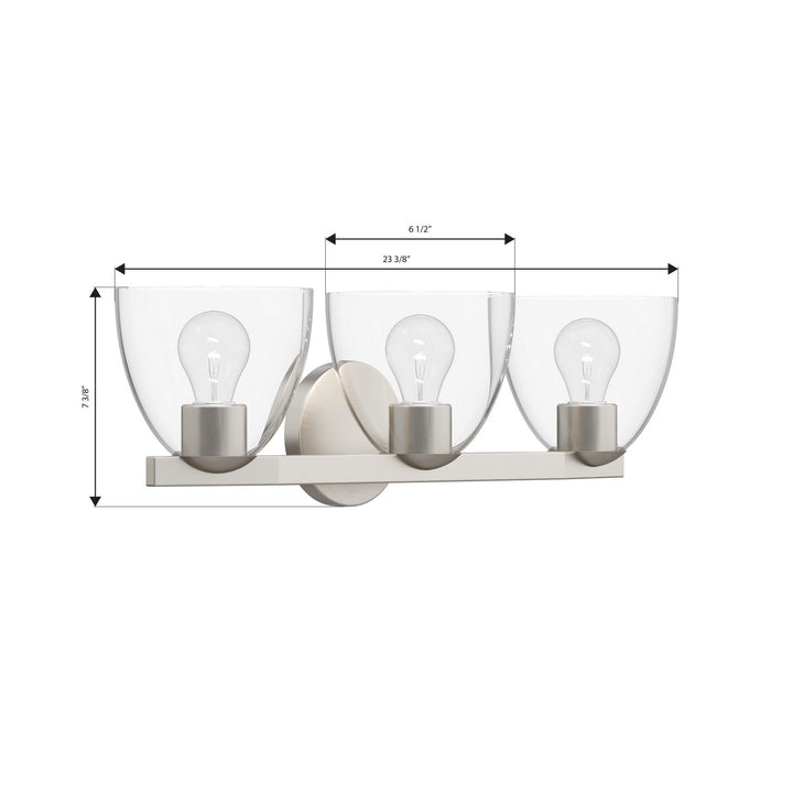 Noellea Three Light Vanity in Brushed Nickel Minka-Lavery