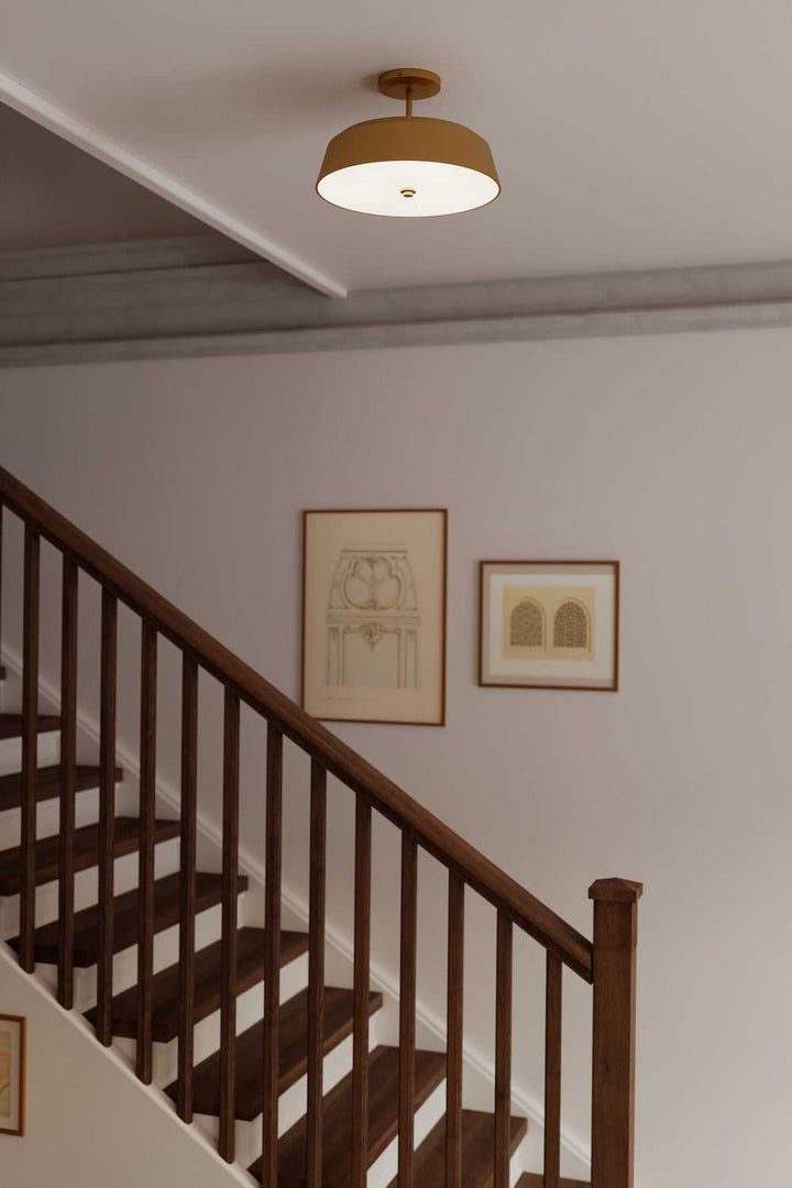 Trellwyn Three Light Semi-Flush Mount in Legacy Brass Minka-Lavery