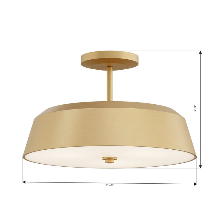 Trellwyn Three Light Semi-Flush Mount in Legacy Brass Minka-Lavery