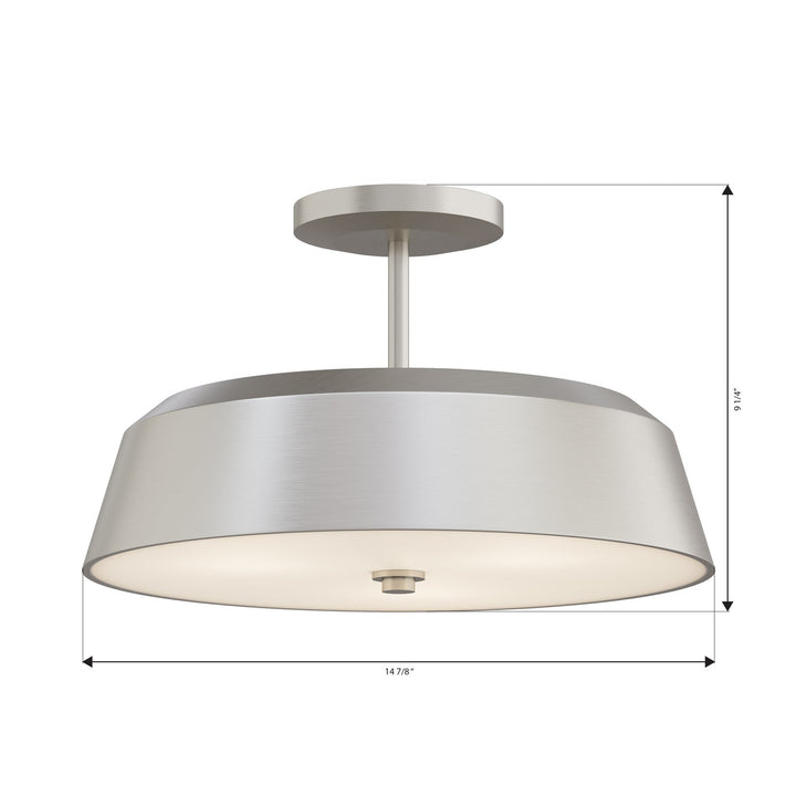 Trellwyn Three Light Semi-Flush Mount in Brushed Nickel Minka-Lavery
