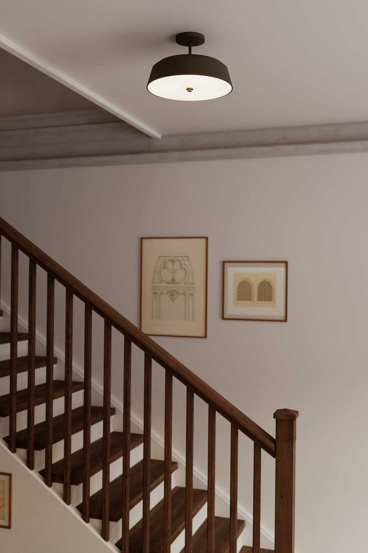 Trellwyn Three Light Semi-Flush Mount in Plated Dark Bronze Minka-Lavery