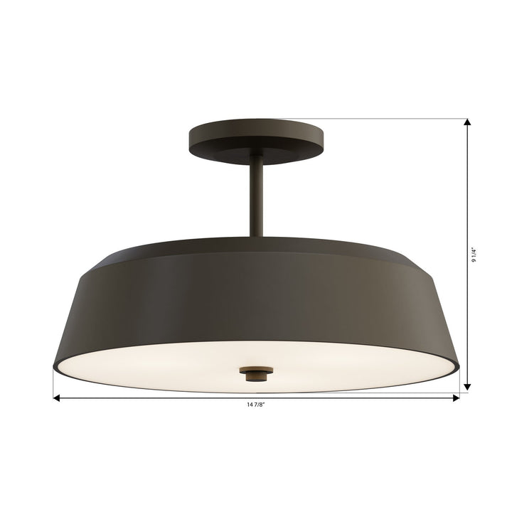 Trellwyn Three Light Semi-Flush Mount in Plated Dark Bronze Minka-Lavery