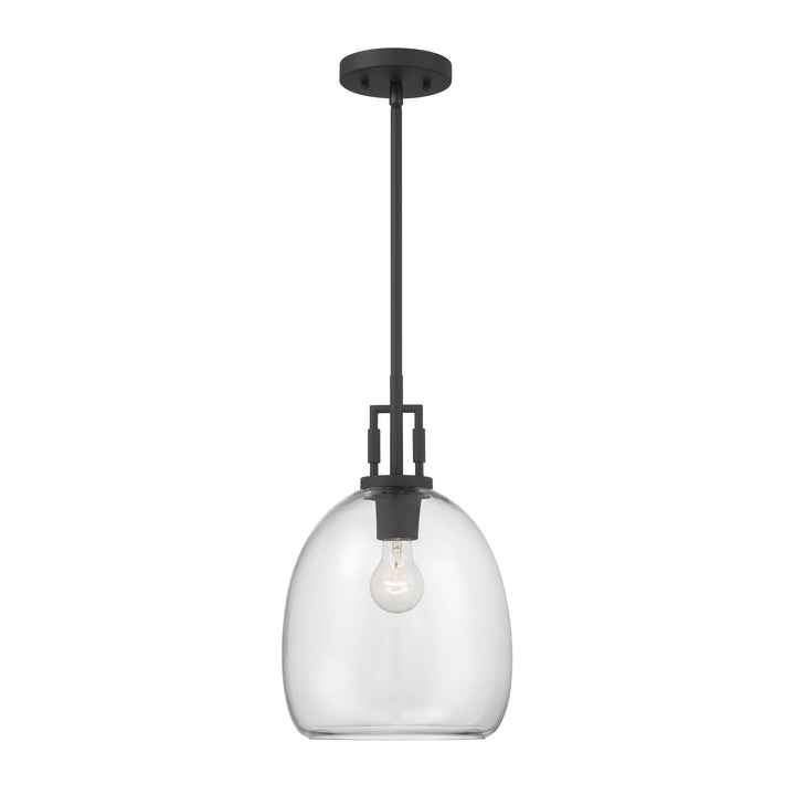 Orbis One Light Mini Pendant in Dark Matte Black Minka-Lavery