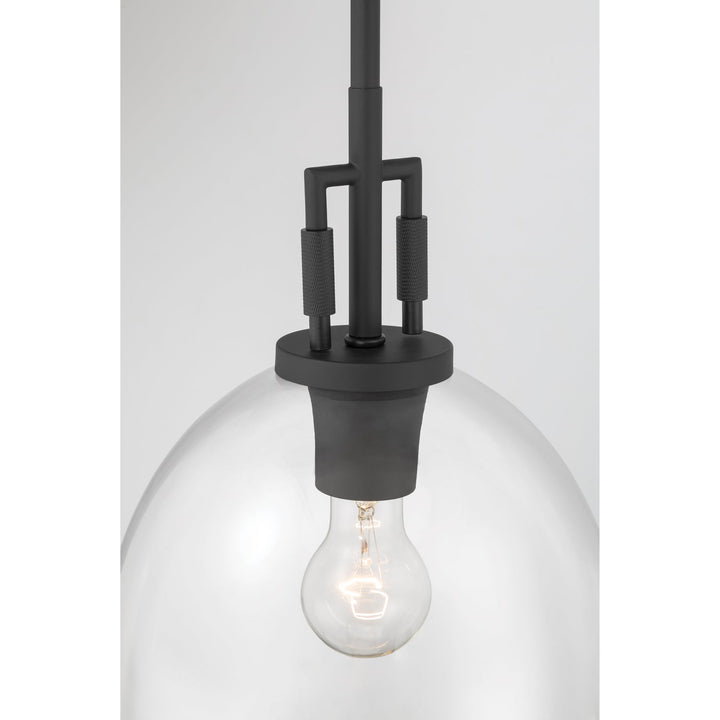 Orbis One Light Mini Pendant in Dark Matte Black Minka-Lavery