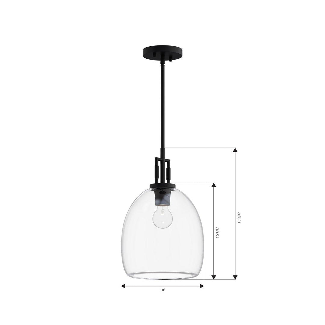 Orbis One Light Mini Pendant in Dark Matte Black Minka-Lavery