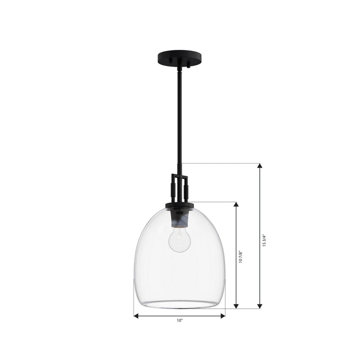 Orbis One Light Mini Pendant in Dark Matte Black Minka-Lavery