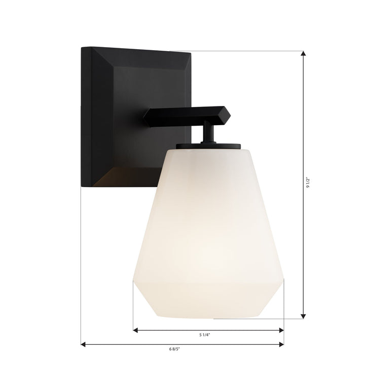 Siena One Light Bath Sconce in Dark Matte Black Minka-Lavery