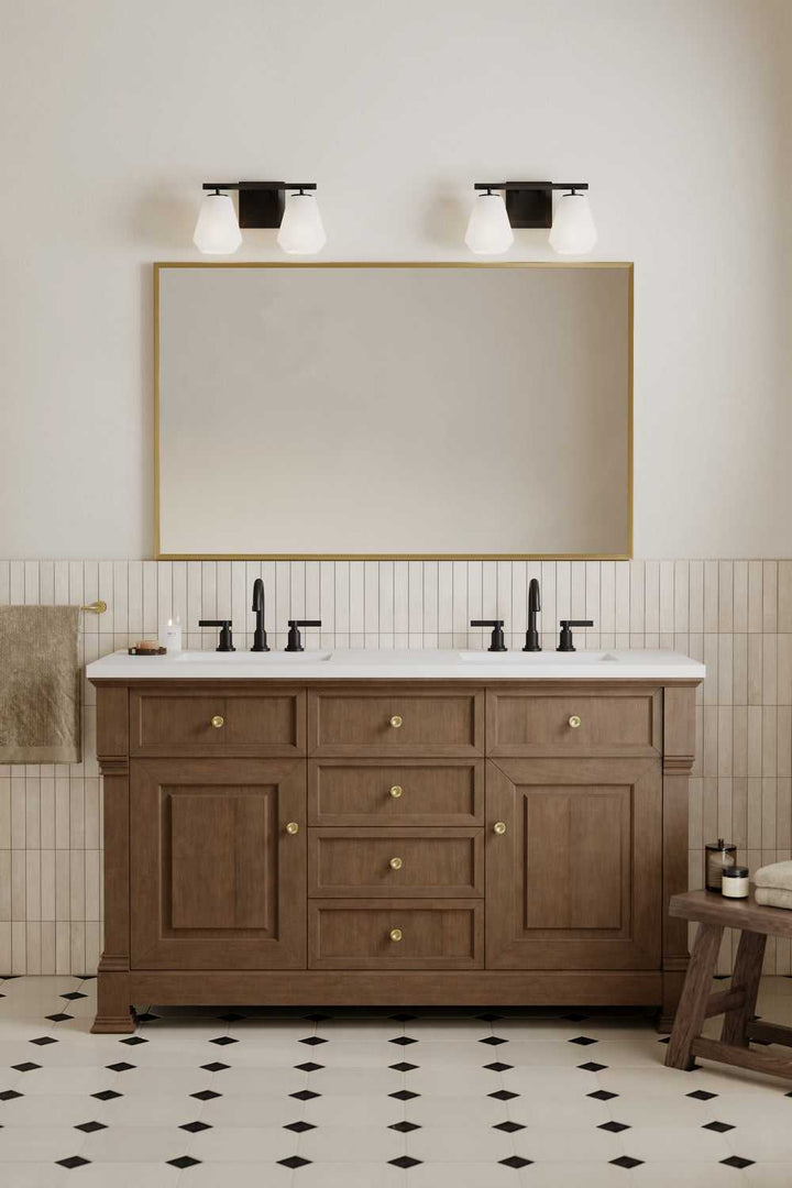 Siena Two Light Vanity in Dark Matte Black Minka-Lavery