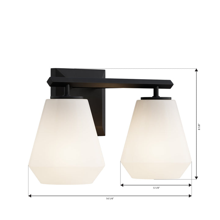 Siena Two Light Vanity in Dark Matte Black Minka-Lavery
