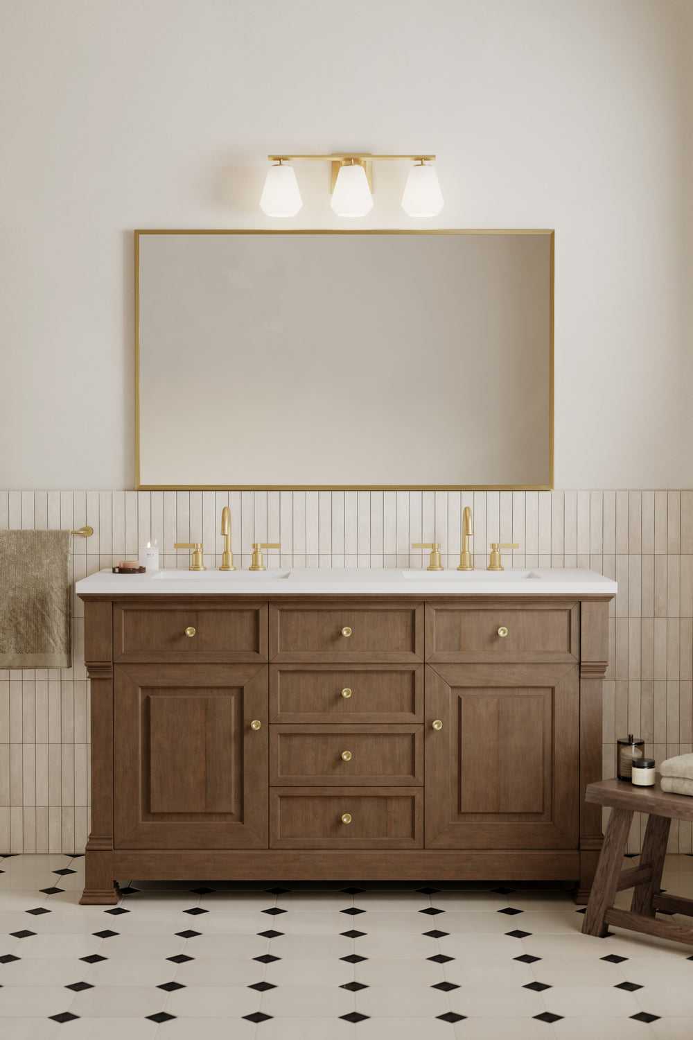 Siena Three Light Vanity in Legacy Brass Minka-Lavery