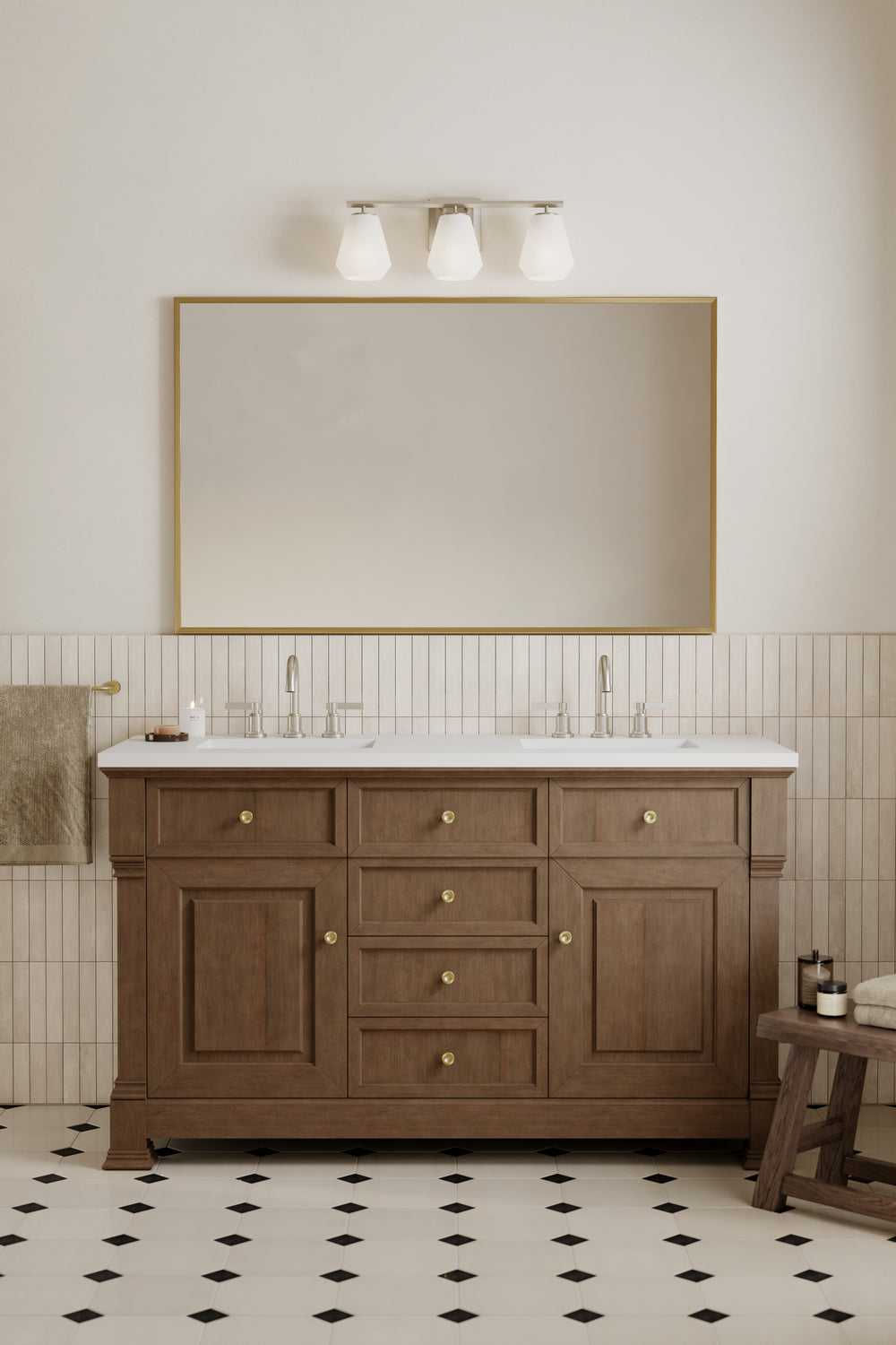 Siena Three Light Vanity in Brushed Nickel Minka-Lavery