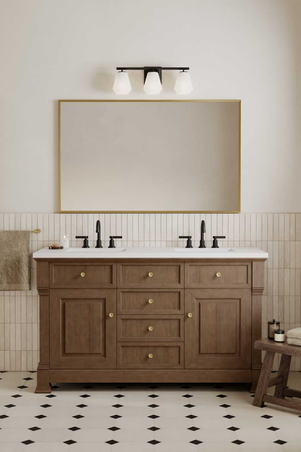 Siena Three Light Vanity in Dark Matte Black Minka-Lavery