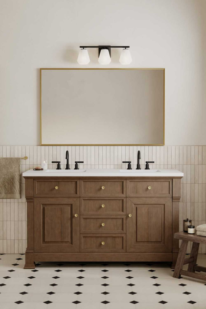 Siena Three Light Vanity in Dark Matte Black Minka-Lavery