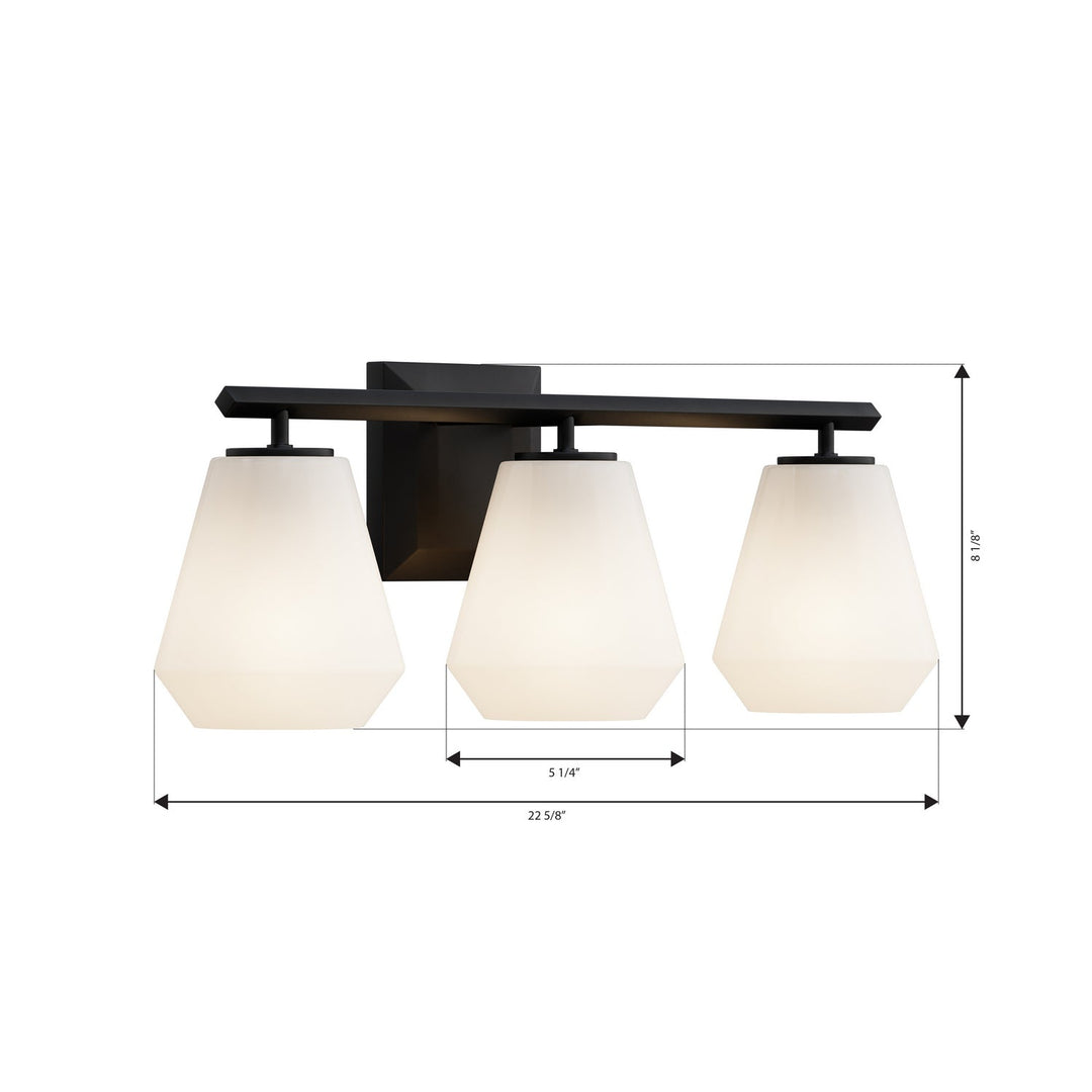 Siena Three Light Vanity in Dark Matte Black Minka-Lavery