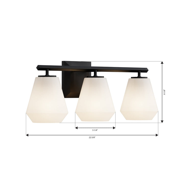 Siena Three Light Vanity in Dark Matte Black Minka-Lavery