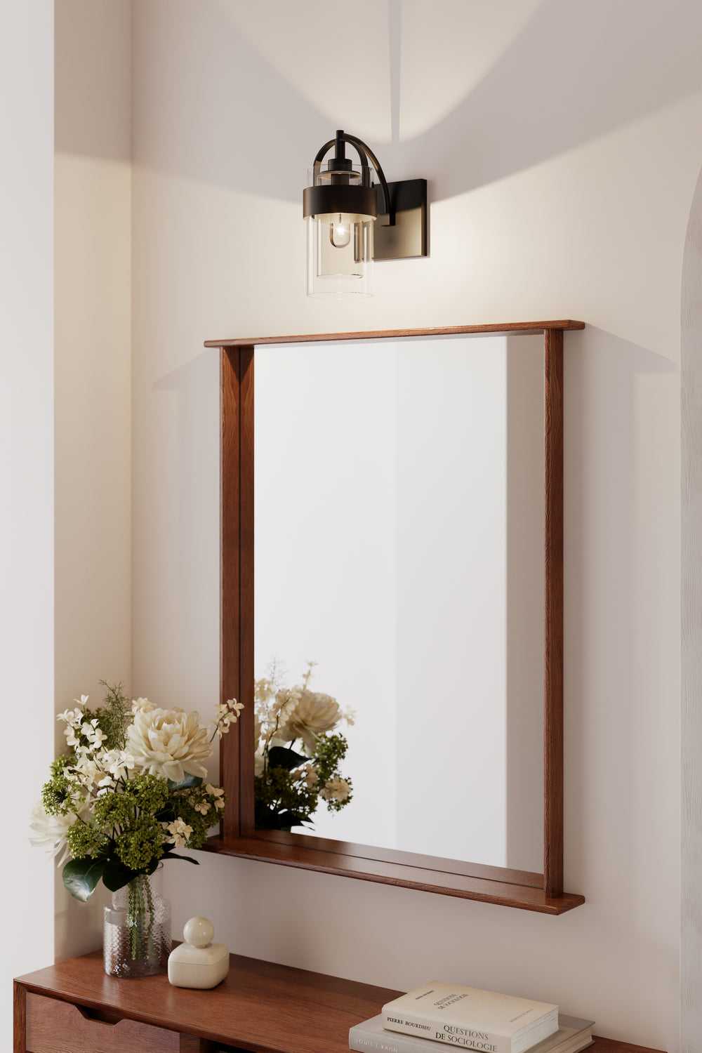 Ravik One Light Bath Sconce in Dark Matte Black Minka-Lavery
