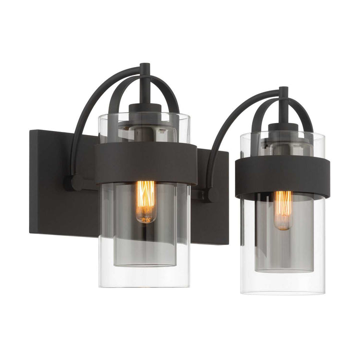 Ravik Two Light Vanity in Dark Matte Black Minka-Lavery