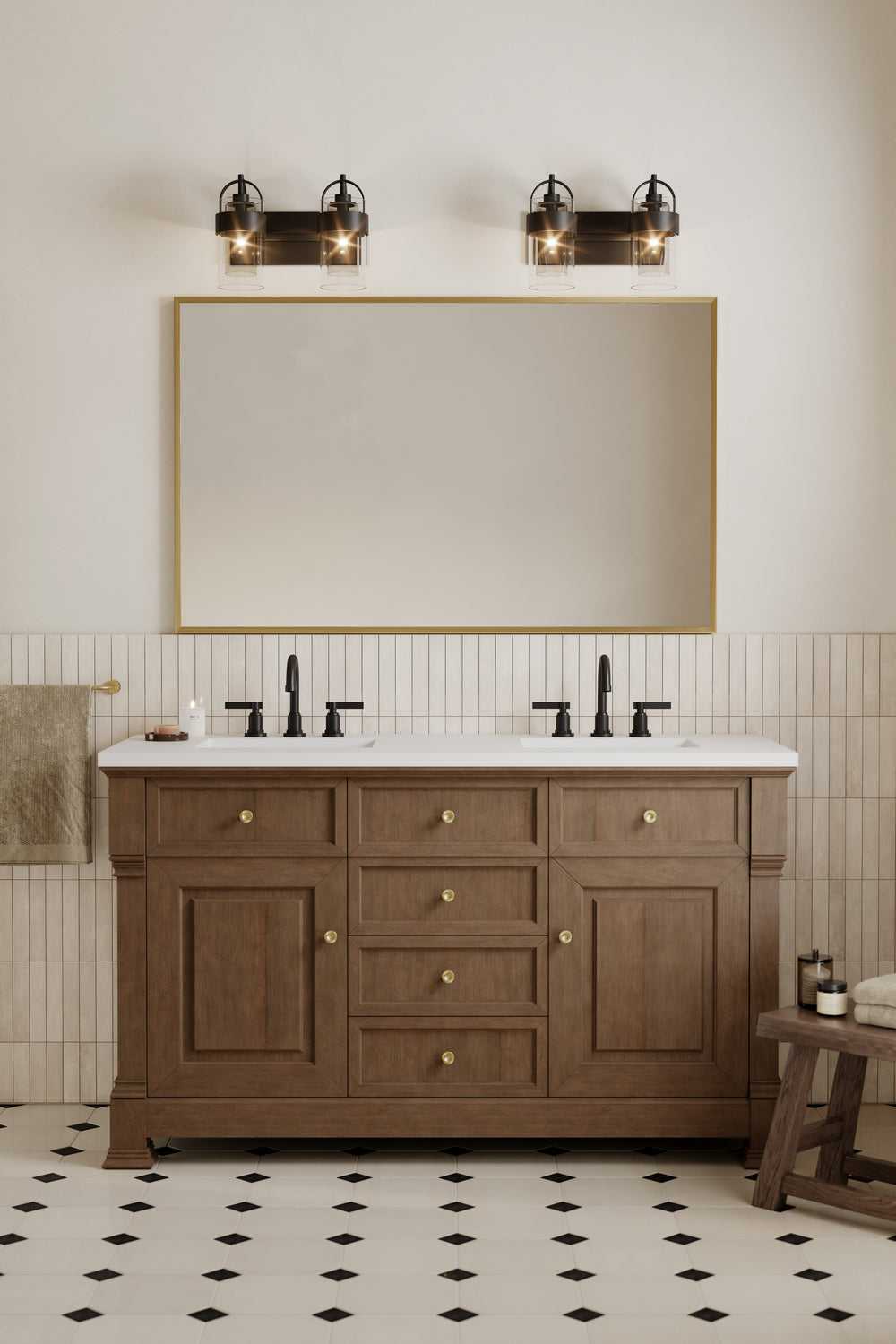 Ravik Two Light Vanity in Dark Matte Black Minka-Lavery