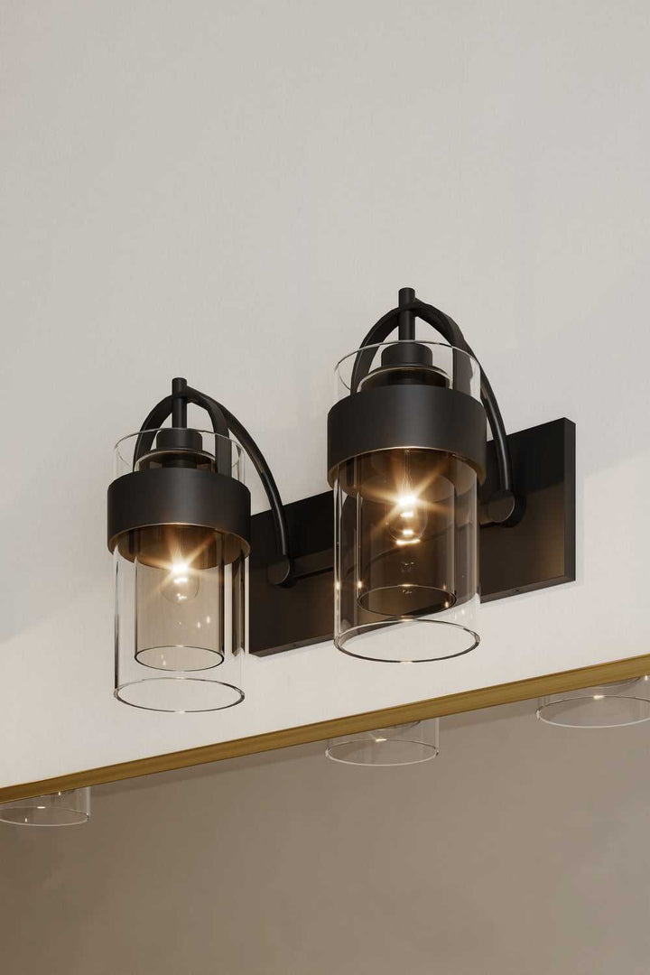 Ravik Two Light Vanity in Dark Matte Black Minka-Lavery