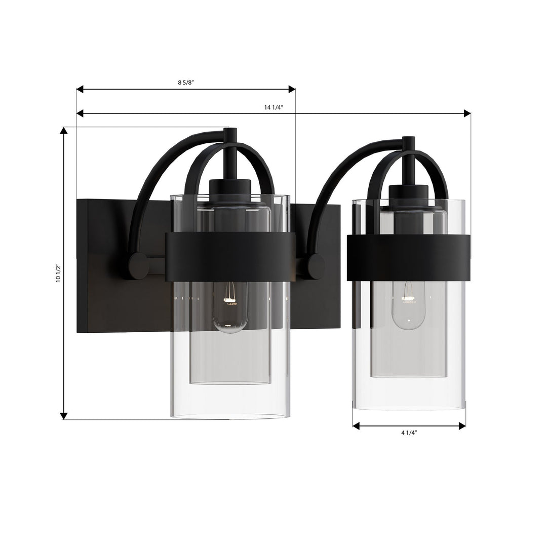 Ravik Two Light Vanity in Dark Matte Black Minka-Lavery