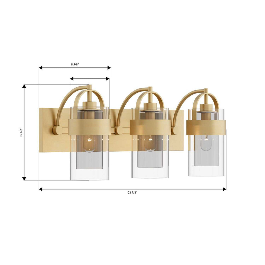 Ravik Three Light Vanity in Legacy Brass Minka-Lavery