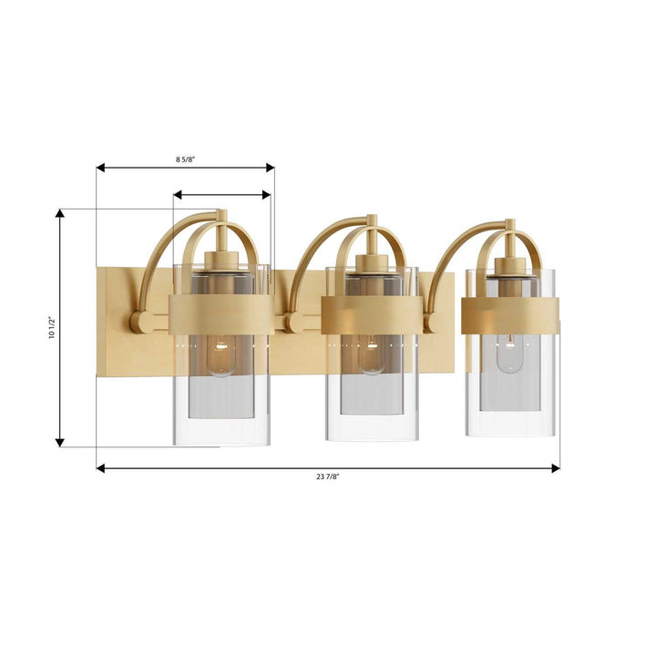 Ravik Three Light Vanity in Legacy Brass Minka-Lavery