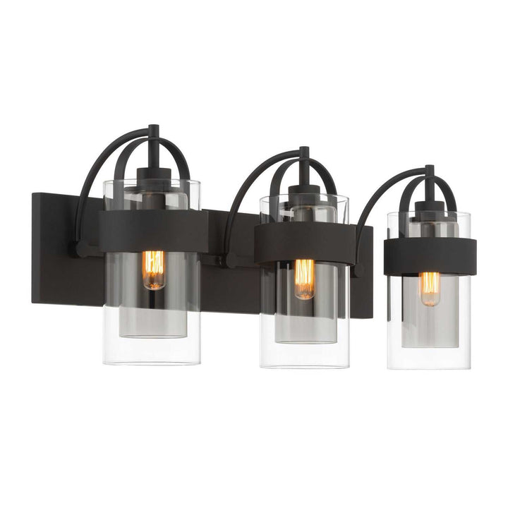 Ravik Three Light Vanity in Dark Matte Black Minka-Lavery