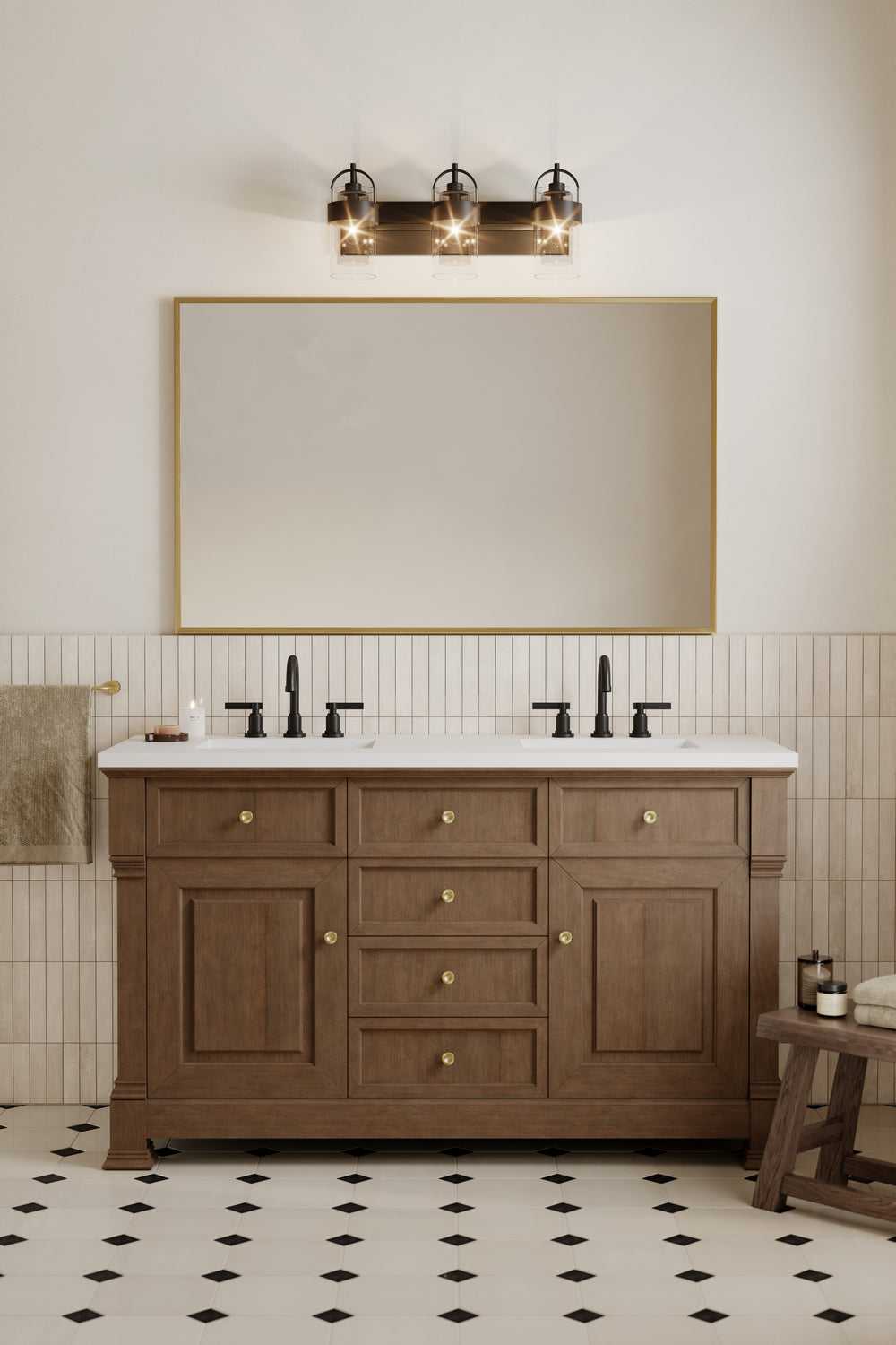 Ravik Three Light Vanity in Dark Matte Black Minka-Lavery