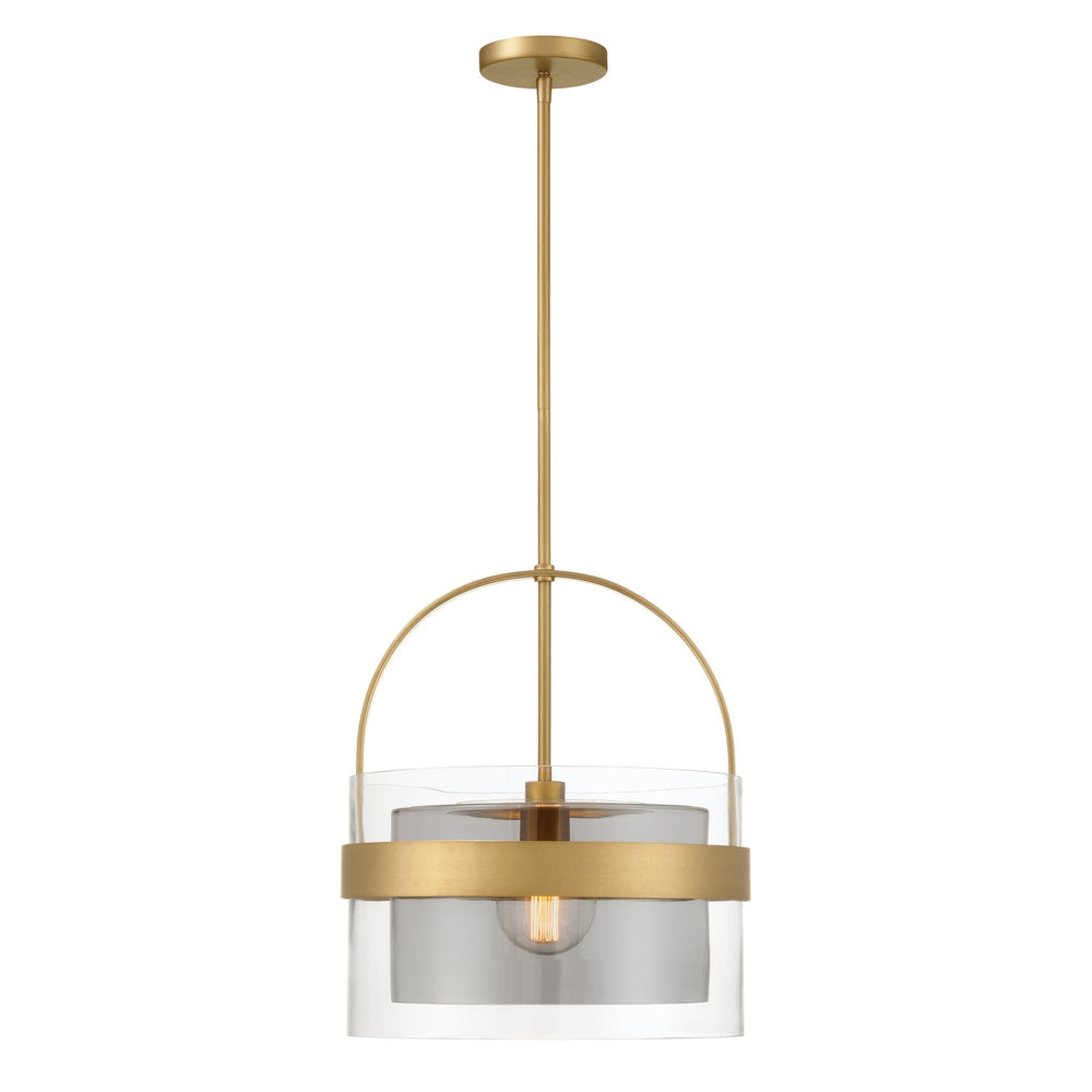 Ravik One Light Convertible Pendant/Semi-Flush Mount in Legacy Brass Minka-Lavery