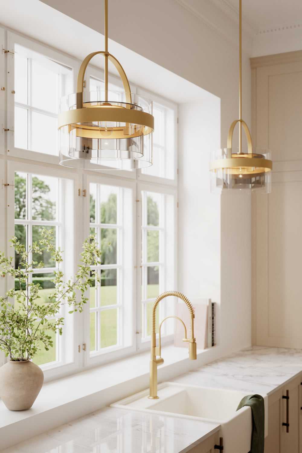 Ravik One Light Convertible Pendant/Semi-Flush Mount in Legacy Brass Minka-Lavery
